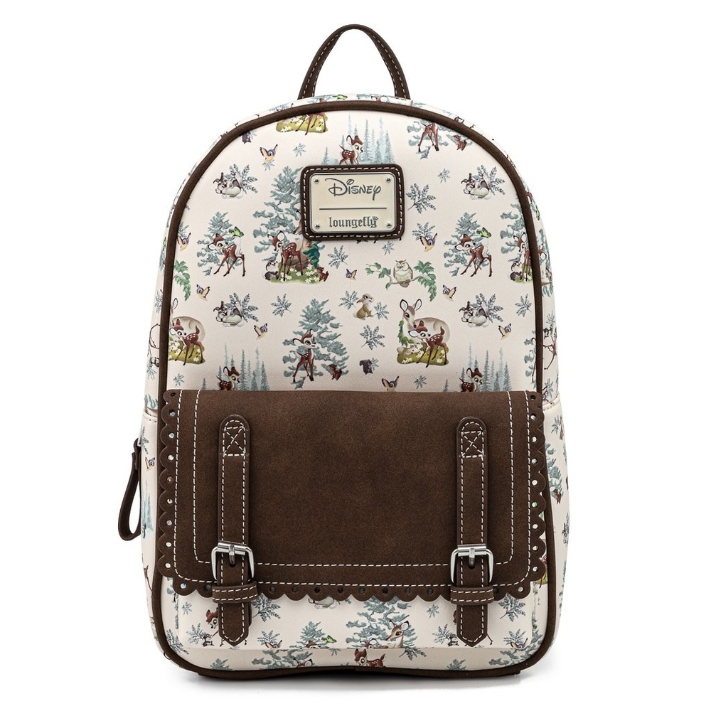 Loungefly Cream Bambi Woodland Mini Backpack with Brown Trim